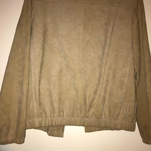 Olympic Fashions Ultrasuede Tan Bomber Jacket Men’s Size XL Vintage Style - Picture 9 of 16
